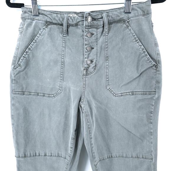 Mossimo Women Lt Gray Green Moto Button Fly Flap Pocket Super Stretch Jegging 10 - Picture 3 of 11